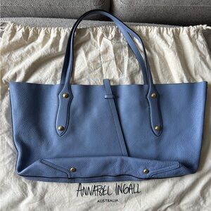 Annabel Ingall Periwinkle Pebbled Genuine Leather Tote